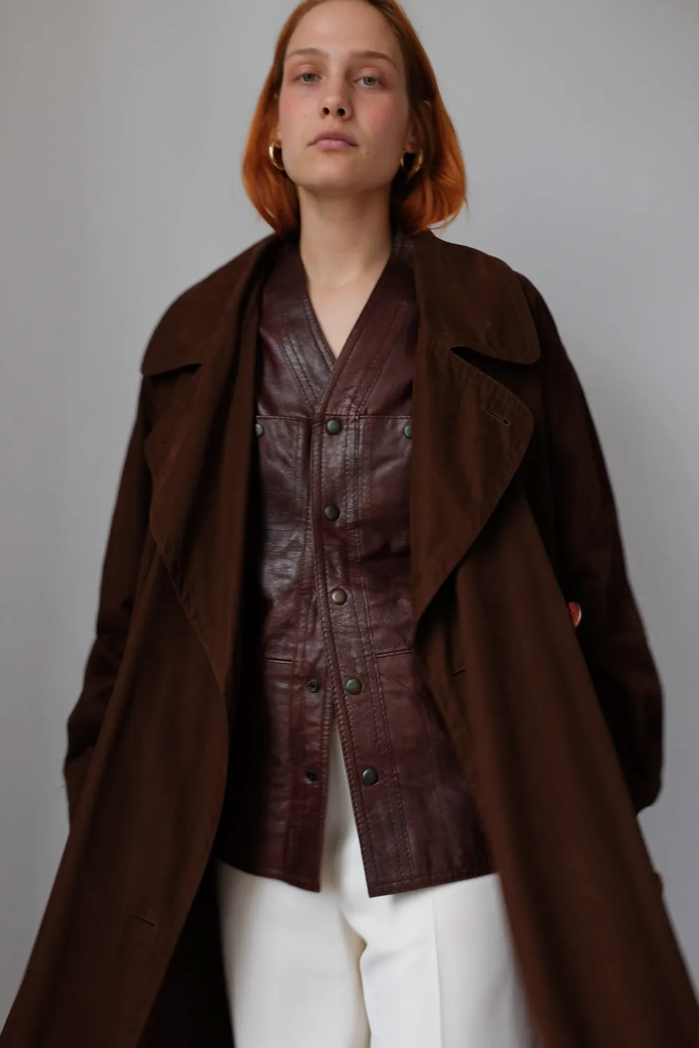 VINTAGE CHOCOLATE TRENCH COAT