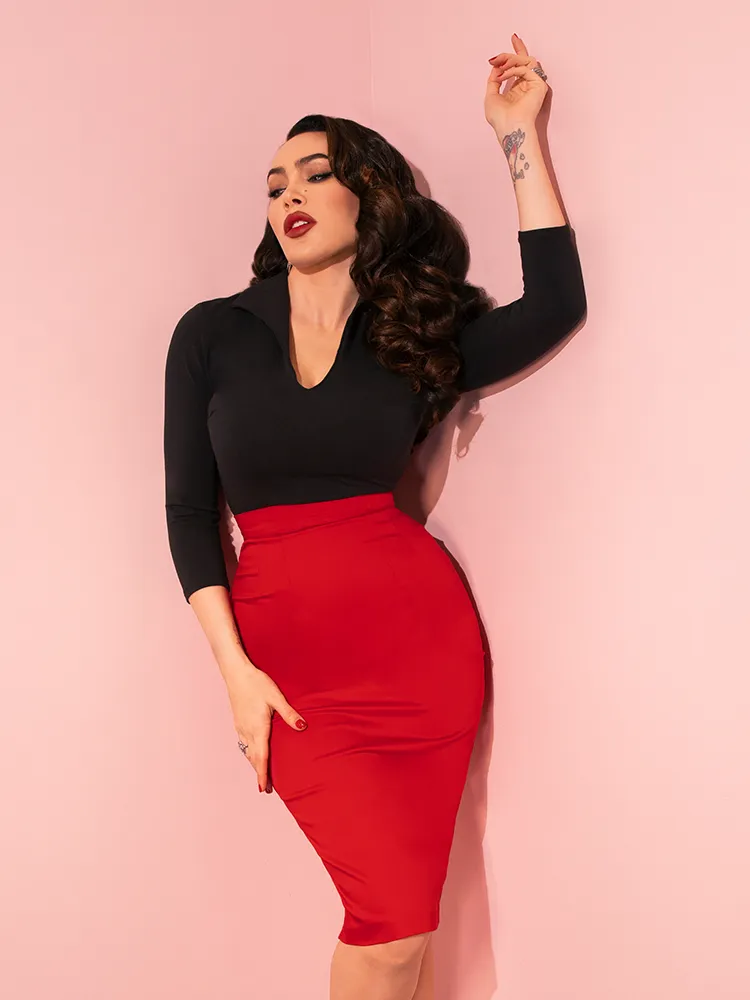 Vixen Pencil Skirt in Red - Vixen by Micheline Pitt