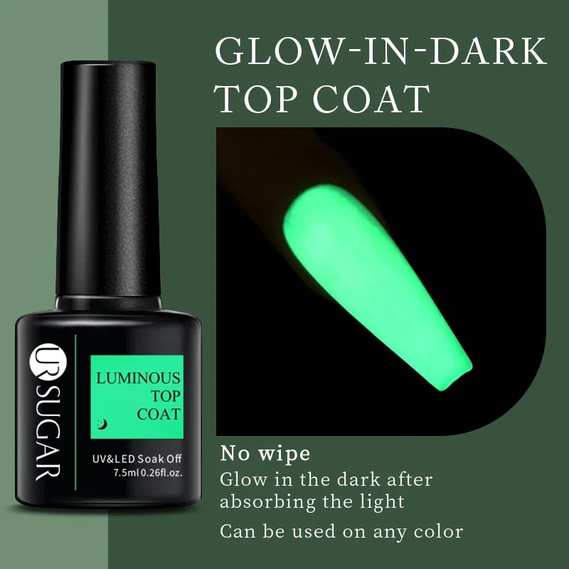 Wenkouban 7.5Ml Luminous Thermal Gel Nail Polish 2 In 1 Color Changing Glow In Dark Soak Off Manicuring UV Gel Nail Art Varnish