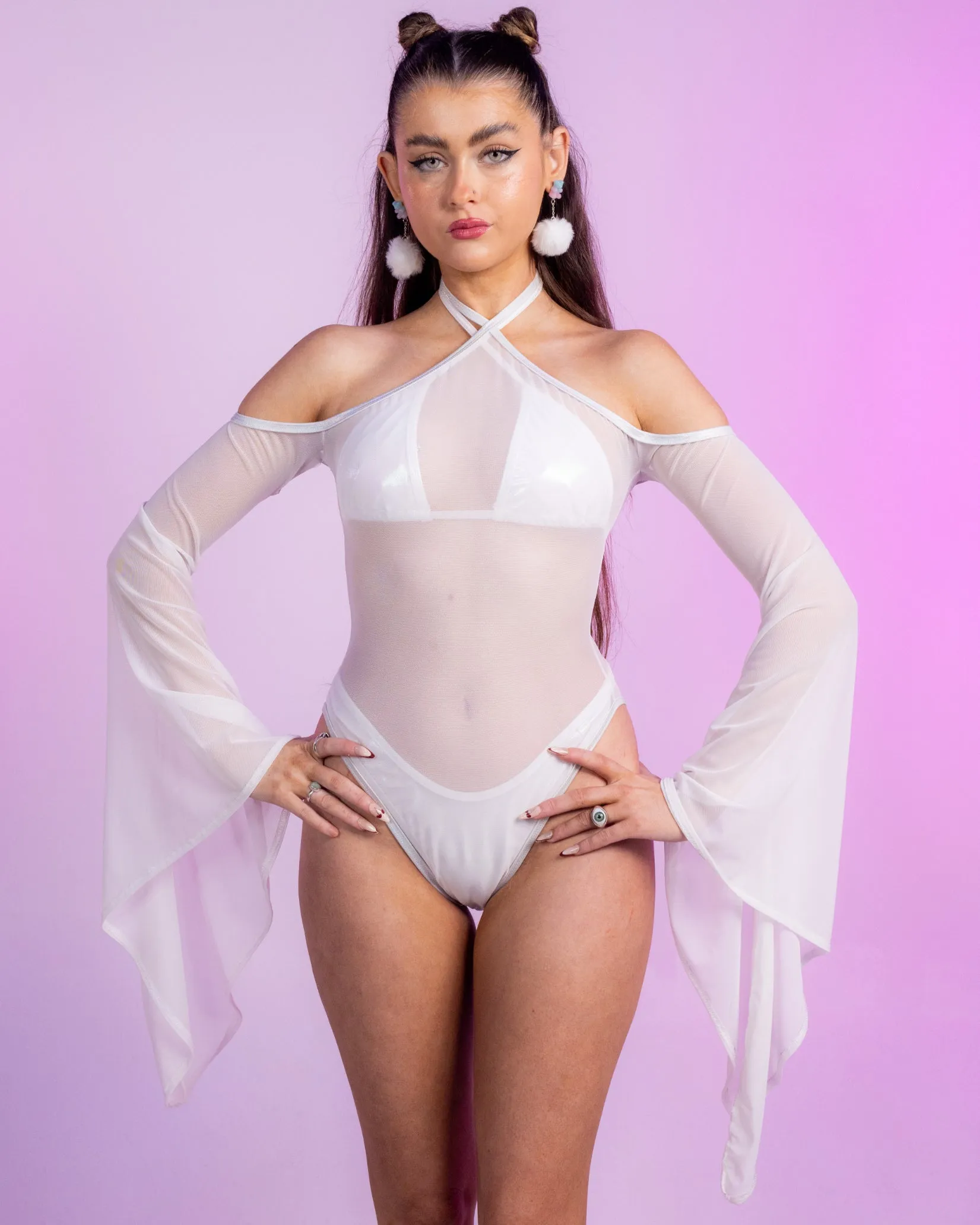 White Mesh Gypsy Bodysuit