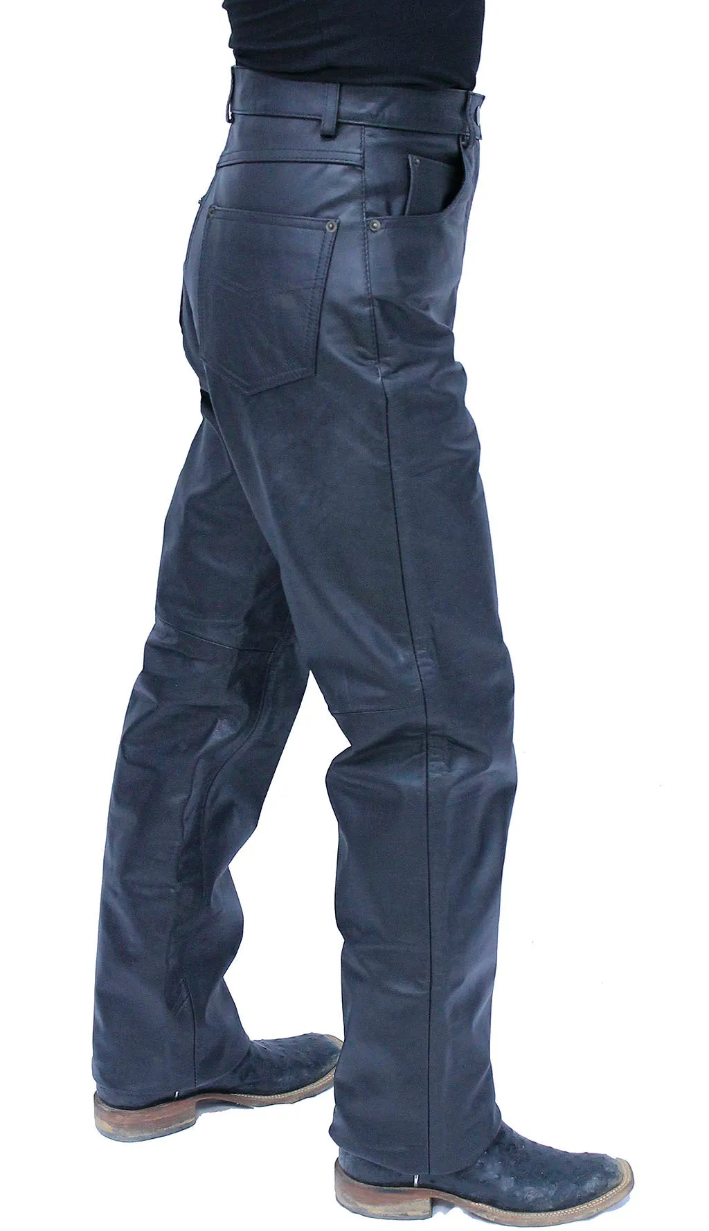 Women's Genuine Leather Motorcycle Pants #LP756K ()