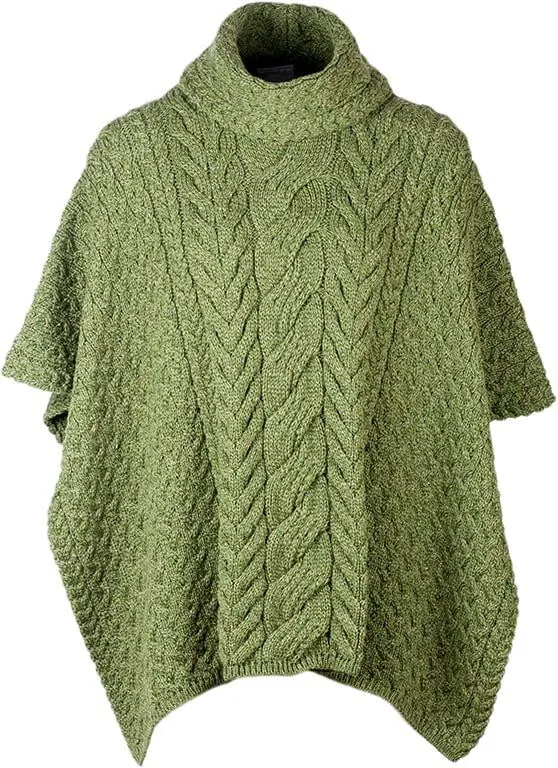 Women's Supersoft Merino Wool Cowl Neck Poncho by Aran Mills - 6 Colours