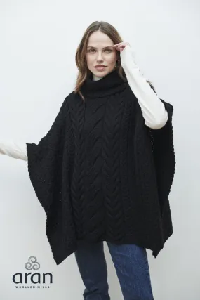 Women's Supersoft Merino Wool Cowl Neck Poncho by Aran Mills - 6 Colours