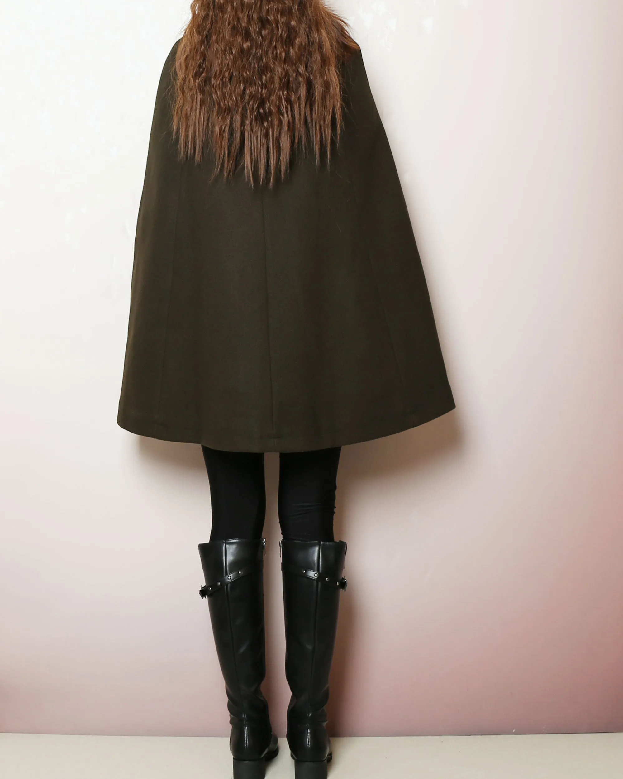 Wool cape coat, wool poncho, wool cloak jacket, winter coat, wool cloak(Y2164)